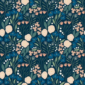 Fiona floral (dark navy) (small scale)