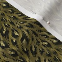 Leopard Print - Olive Green - Small Scale