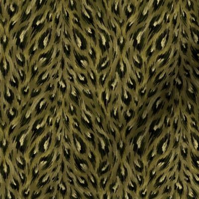 Leopard Print - Olive Green - Small Scale