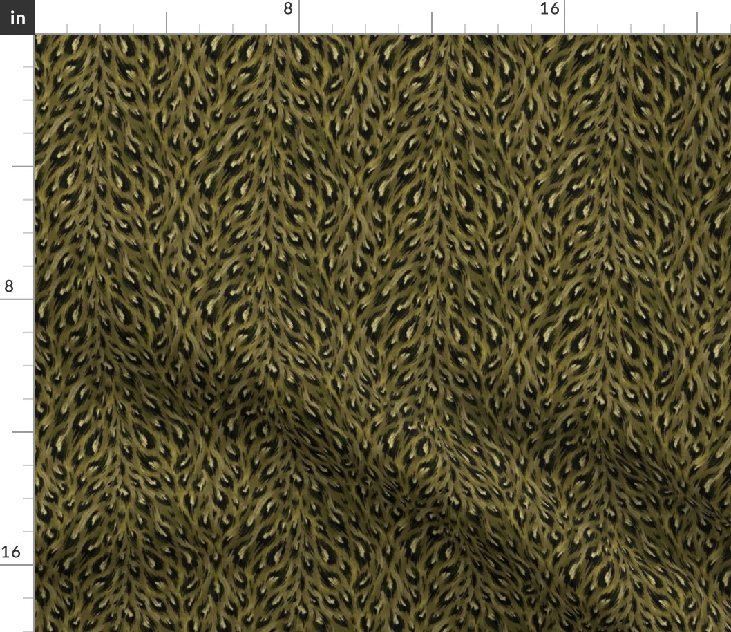 Leopard Print - Olive Green - Small Scale