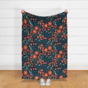Fiona floral (navy and red) (jumbo)