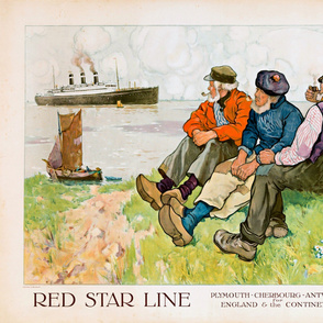 90-9Red Star Line Travel Poster - 1925    1 yd