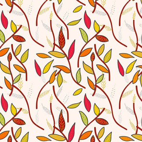 Autumnal Cheer (Leaf Lattice) - blush cream, medium 