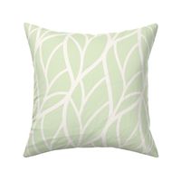 Abstract leaves light green off-white