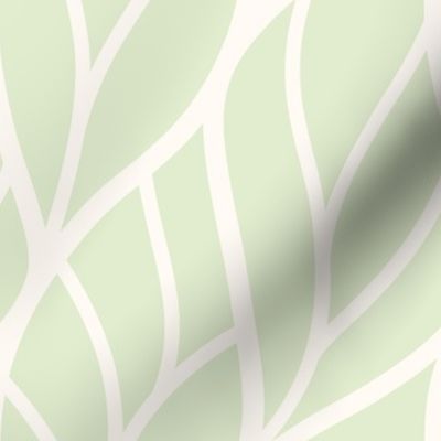 Abstract leaves light green off-white