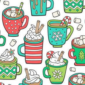 Hot Winter Christmas Drinks with Marshmallows  Larger 4 inch