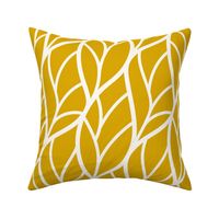 Abstract leaves gold yellow off-white