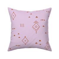 Messy tribal minimal mudcloth boho triangles and aztec details marroccan rug inspired design neutral nursery lilac purple copper rust trend girls JUMBO