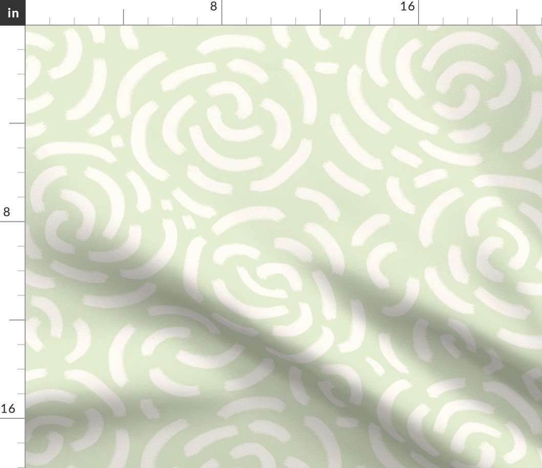 Abstract roses off-white pastel green