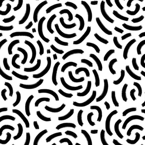 Abstract roses white and black