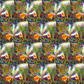 Iris Garden Abstract (Van Gogh style) - medium 