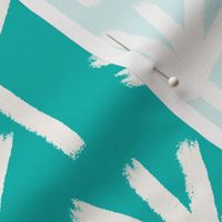 Palm trees brush strokes off-white teal / turquoise