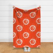 Watercolor Basketball- Orange- Large Scale