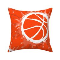 Watercolor Basketball- Orange- Large Scale