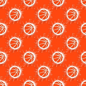 Watercolor Basketball- Orange- Small Scale