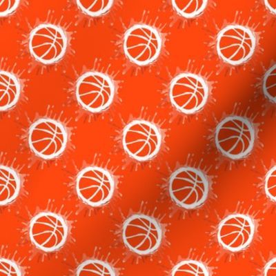 Watercolor Basketball- Orange- Ditsy Scale