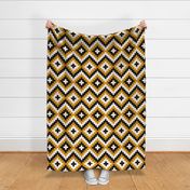 Boho geometric pattern off-white gold mustard black large scale