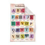 Lockdown ABC's alphabet tea towel