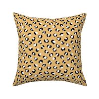 Trendy leopard print animals fur modern Scandinavian style raw brush  abstract autumn winter boho nursery neutral honey yellow