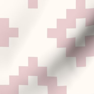 Boho geometric pattern off-white dusky pink large scale