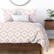 Boho geometric pattern off-white dusky pink large scale