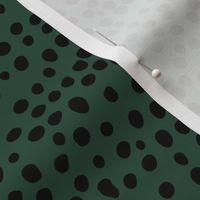Cheetah wild cat spots boho animal print abstract spots and dots in raw ink cheetah dalmatian neutral nursery black forest green LARGE