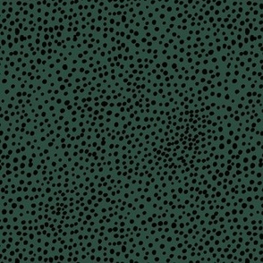 Cheetah wild cat spots boho animal print abstract spots and dots in raw ink cheetah dalmatian neutral nursery black forest green