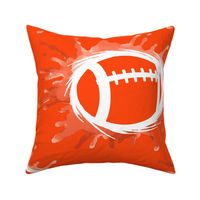 Watercolor American Football- Orange- Large Scale