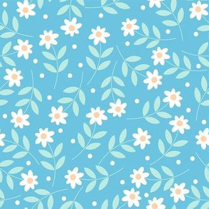 Ditsy tiny flowers on light blue