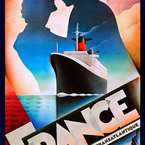 91-2 French Line Travel Poster