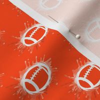 Watercolor American Football- Orange- Ditsy Scale