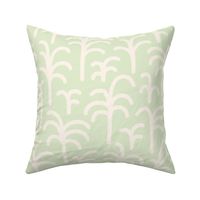 Abstract palm trees brush strokes off-white light green