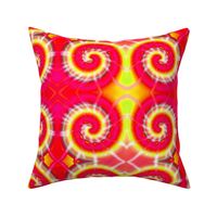 Hot Pink and Yellow Rams Horn Tie Dye 2