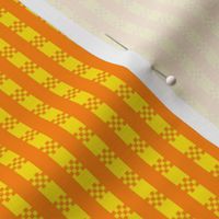 JP36 - Miniature - Art Deco Checked Stripes in Vivid Yellow and Orange