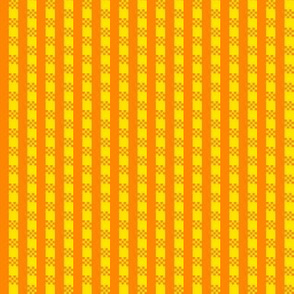 JP36 - Miniature - Art Deco Checked Stripes in Vivid Yellow and Orange