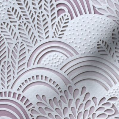 Paper Garden Soft Lilac Large Scale- Baby Girl- Nursery Decor- Home Decor- - Jumbo Scale Botanical Wallpaper