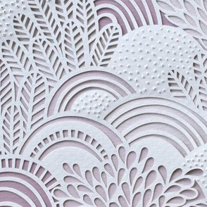 Paper Garden Soft Lilac Large Scale- Baby Girl- Nursery Decor- Home Decor- - Jumbo Scale Botanical Wallpaper