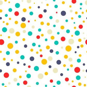 Colorful happy dots on white