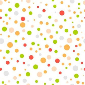 Simple orange green dots on white