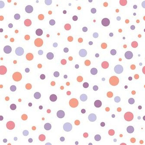 pastel violet orange dots on white