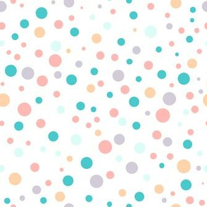 pastel colorful dots on white