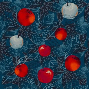 Apple on a blue background