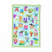 kids alphabet tea towel 