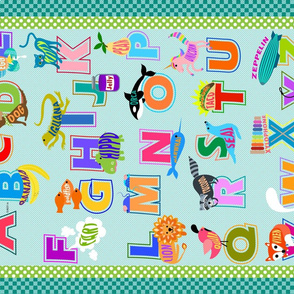 kids alphabet tea towel 