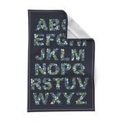 Rustic Floral Alphabet Tea Towel