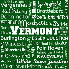 Vermont cities, green