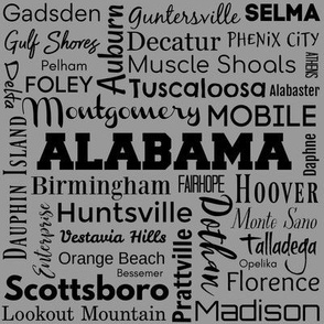 Alabama cities, gray