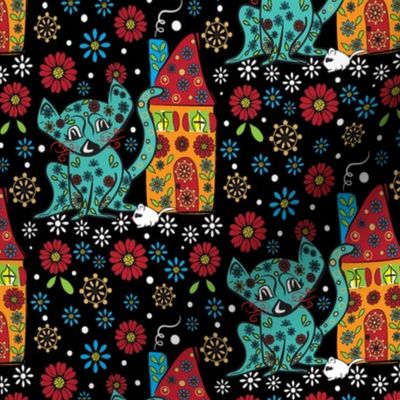 Mexican Folk Art Kitties - small scale