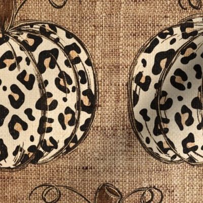 Leopard Pumpkins on Burlap - large scale