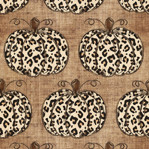 Leopard Pumpkins on Burlap - large scale